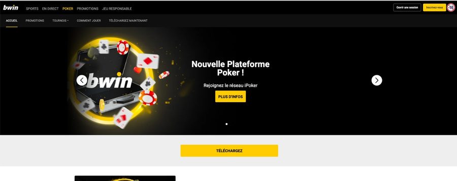 Capture d'écran de la salle de poker Bwin, testée par notre rédaction