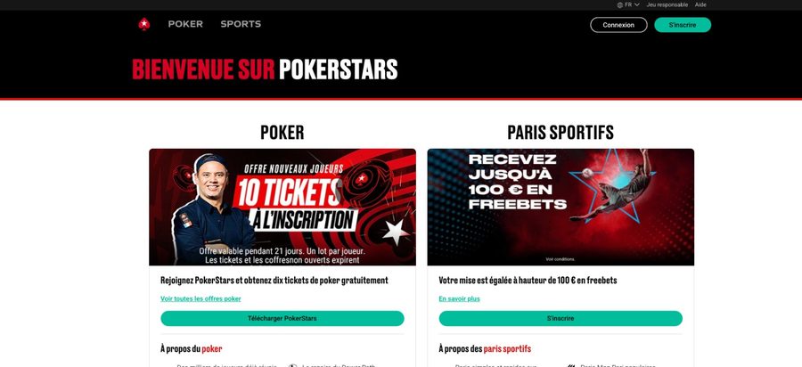 Capture d'écran de la salle de poker PokerStars