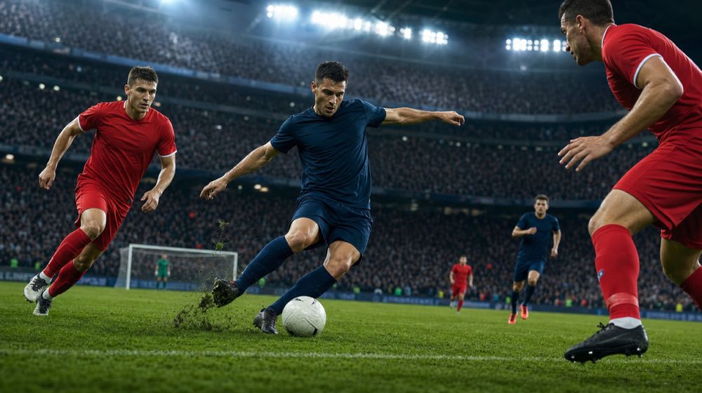 Ballon de football sur une pelouse de stade illustrant l'analyse des pronostics de paris sportifs