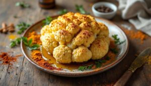 Chou-fleur rôti entier aux épices douces : le plat d’hiver gourmand, facile et rapide qui fond en bouche