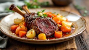 Jarret de bœuf et légumes confits : le bon petit plat longuement mijoté