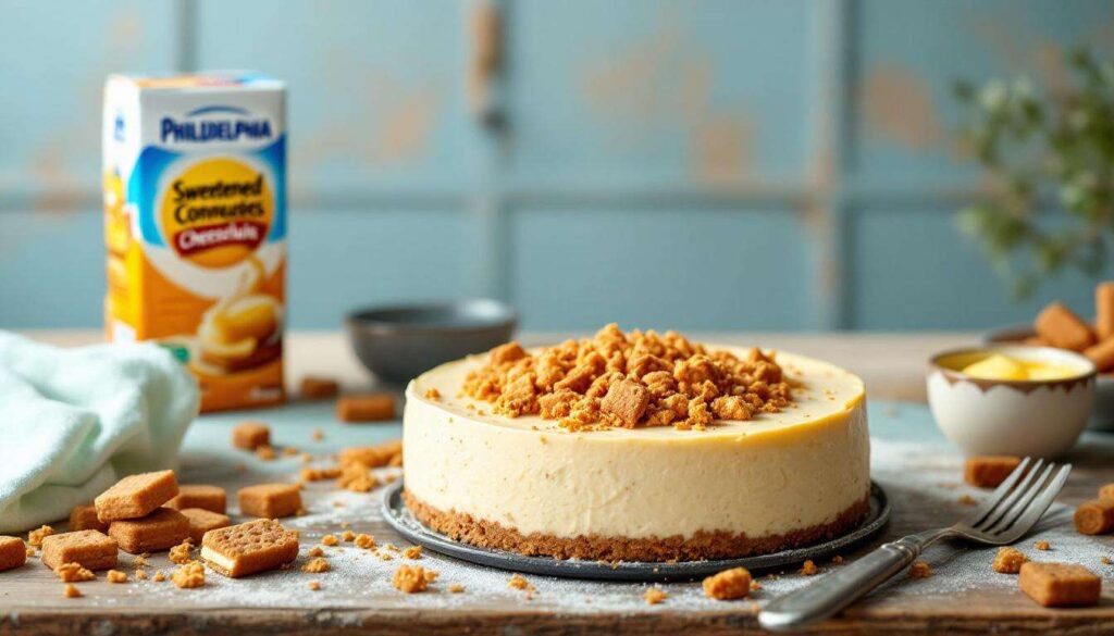 Deux ingrédients suffisent pour préparer ce cheesecake express, même pas besoin de cuisson