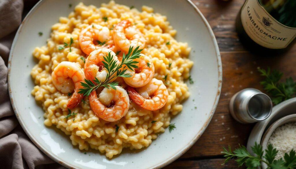 Ce risotto aux crevettes et champagne se prépare en 20 minutes : le plat le plus romantique de février