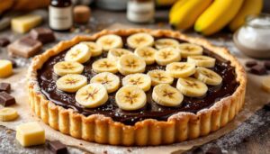 Tarte banane chocolat sur pâte feuilletée : fondante, croustillante et vraiment simple