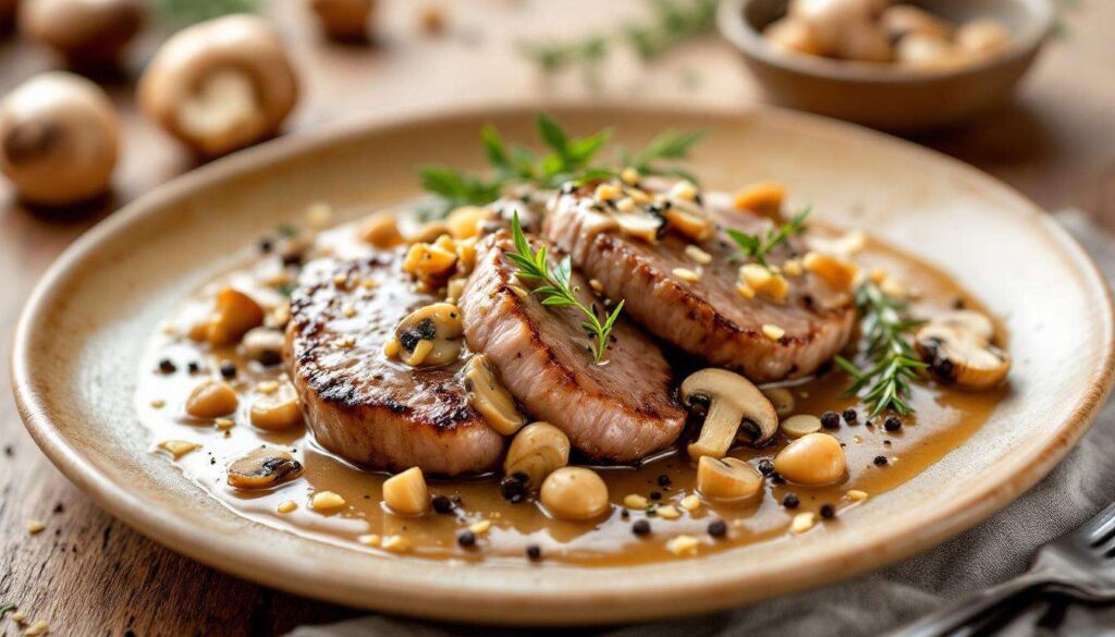 Filet mignon de porc sauce forestière : des médaillons fondants en cuisson express