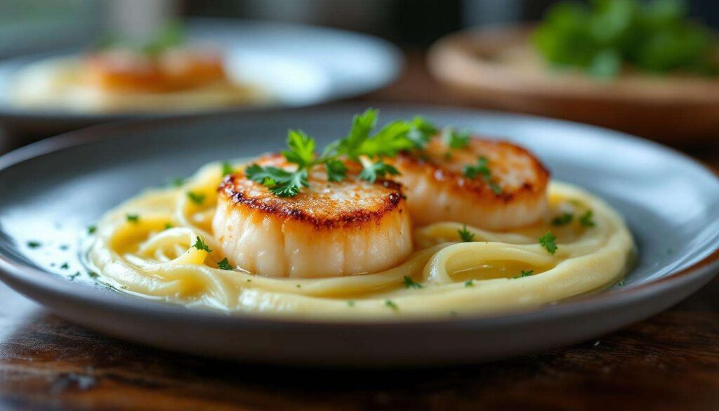 Noix de Saint-Jacques poêlées à la fondue de poireaux et sauce à l’oignon : la recette raffinée de Bernard Loiseau