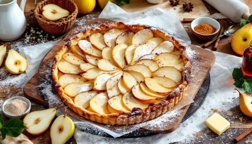 Cette tarte aux poires toute simple aurait pu sortir du four de votre grand-mère… et vous allez fondre dès la première bouchée