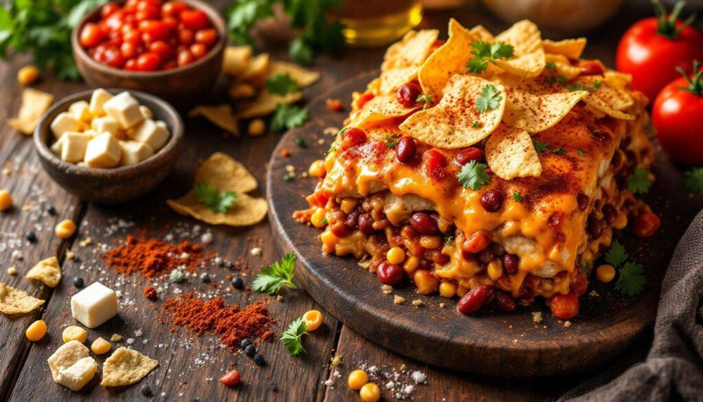 Des haricots, du poulet, des épices et des chips gratinées : ce gratin tex-mex est un feu d’artifice de saveurs