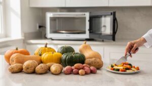 Courges, pommes de terre… Les astuces d&rsquo;une nutritionniste pour les cuire sans risque au micro-ondes